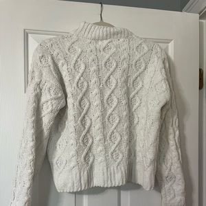 Mock turtle neck white sweater